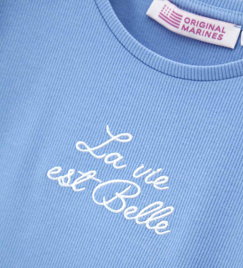 Girl - Embroidered Ribbed T-shirt