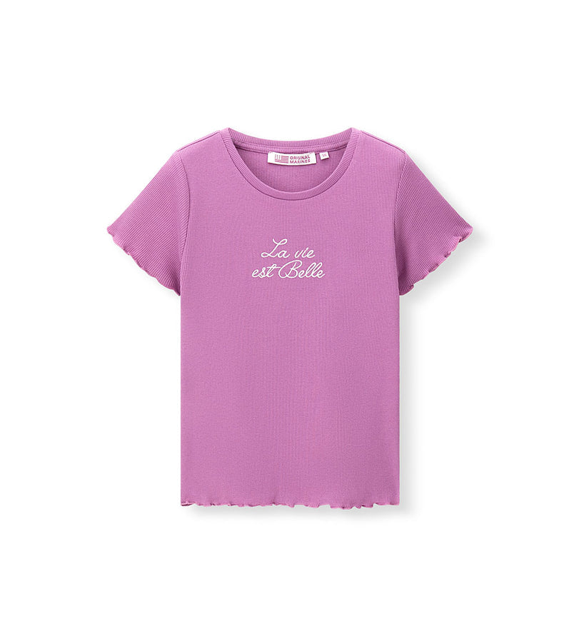 Girl - Embroidered Ribbed T-shirt