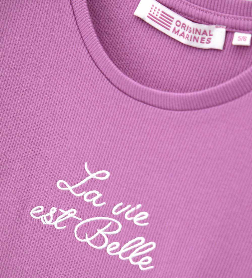 Girl - Embroidered Ribbed T-shirt