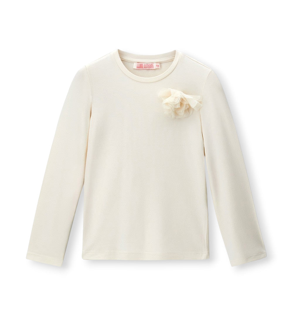 Girl - T-shirt with flower 9 - 10 Y Pink