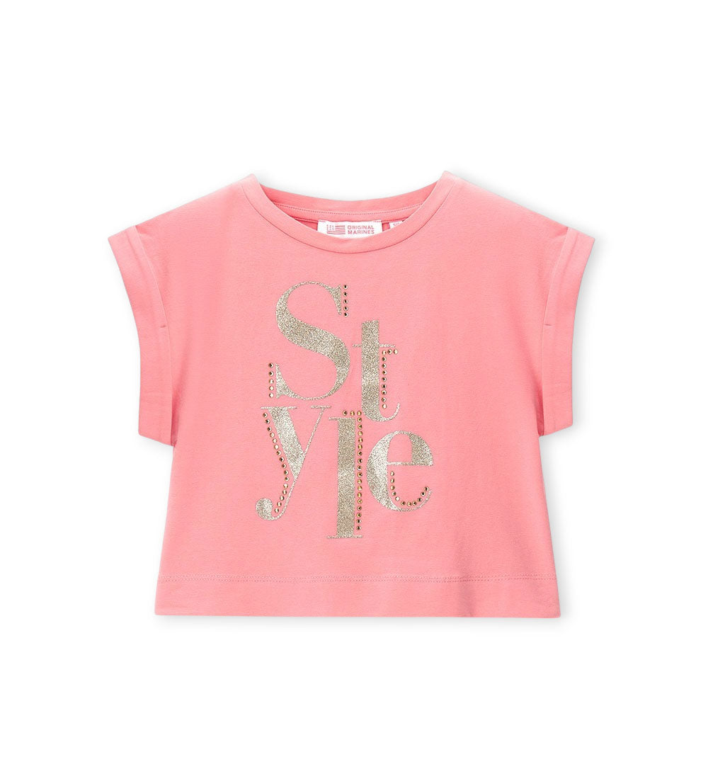 Girl - White glitter T-Shirt 9 - 10 Y Pink