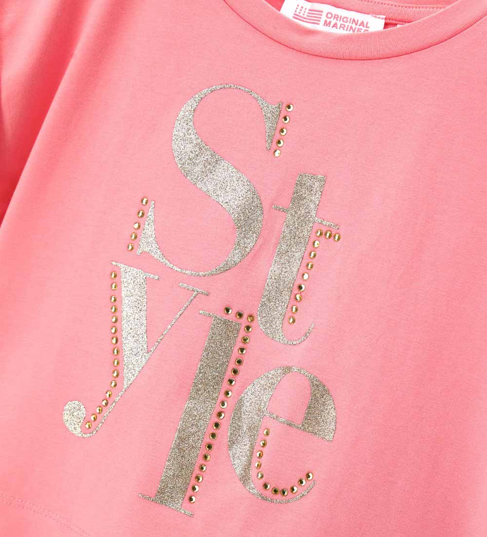 Girl - White glitter T-Shirt 9 - 10 Y Pink