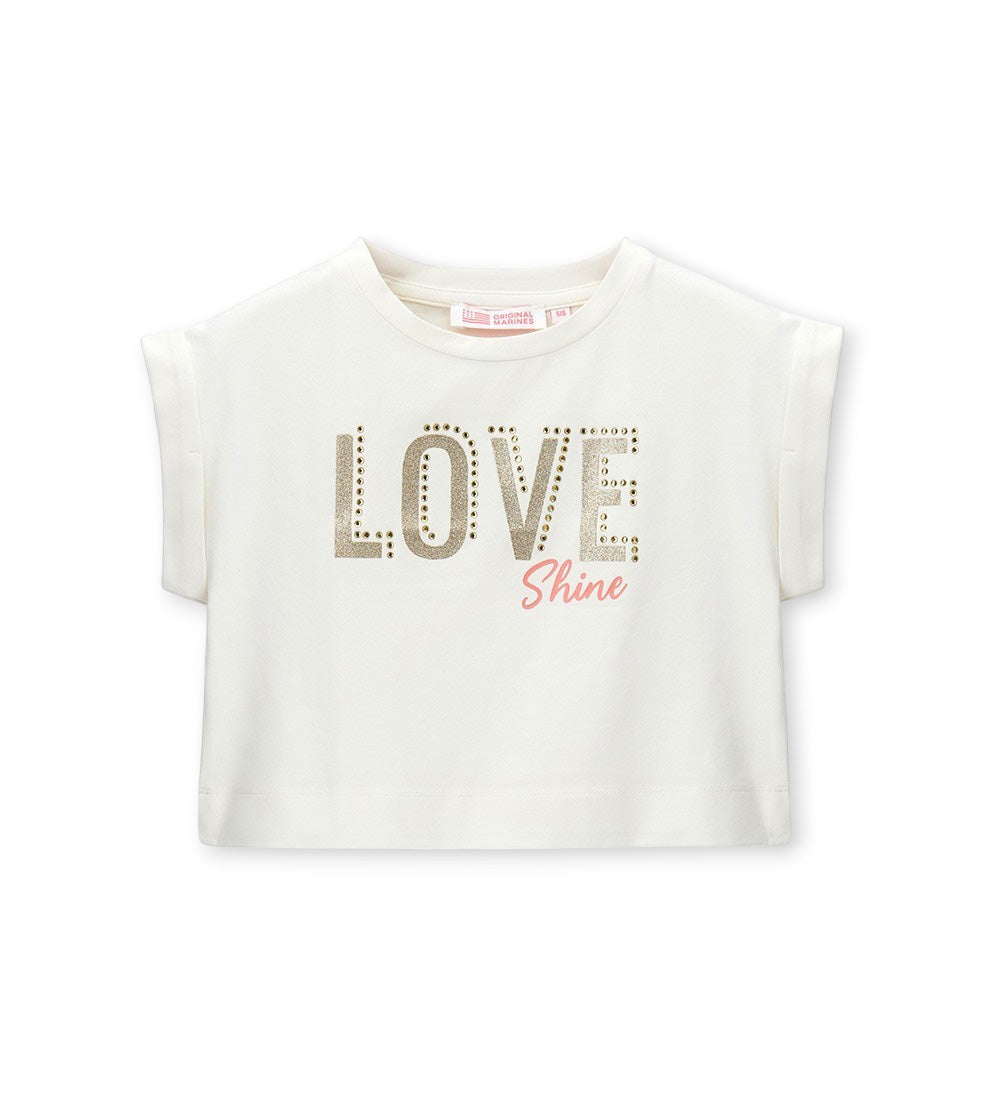 Girl - White glitter T-Shirt 9 - 10 Y Pink