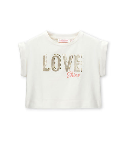 Girl - White glitter T-Shirt 9 - 10 Y Pink