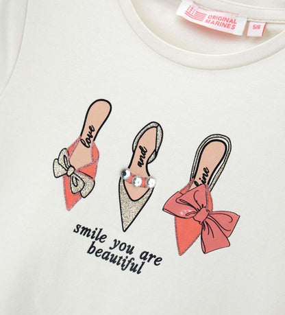 Girl - T-shirt with bow 9 - 10 Y Pink