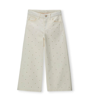 Girl - Rhinestone pants 9 - 10 Y Off White