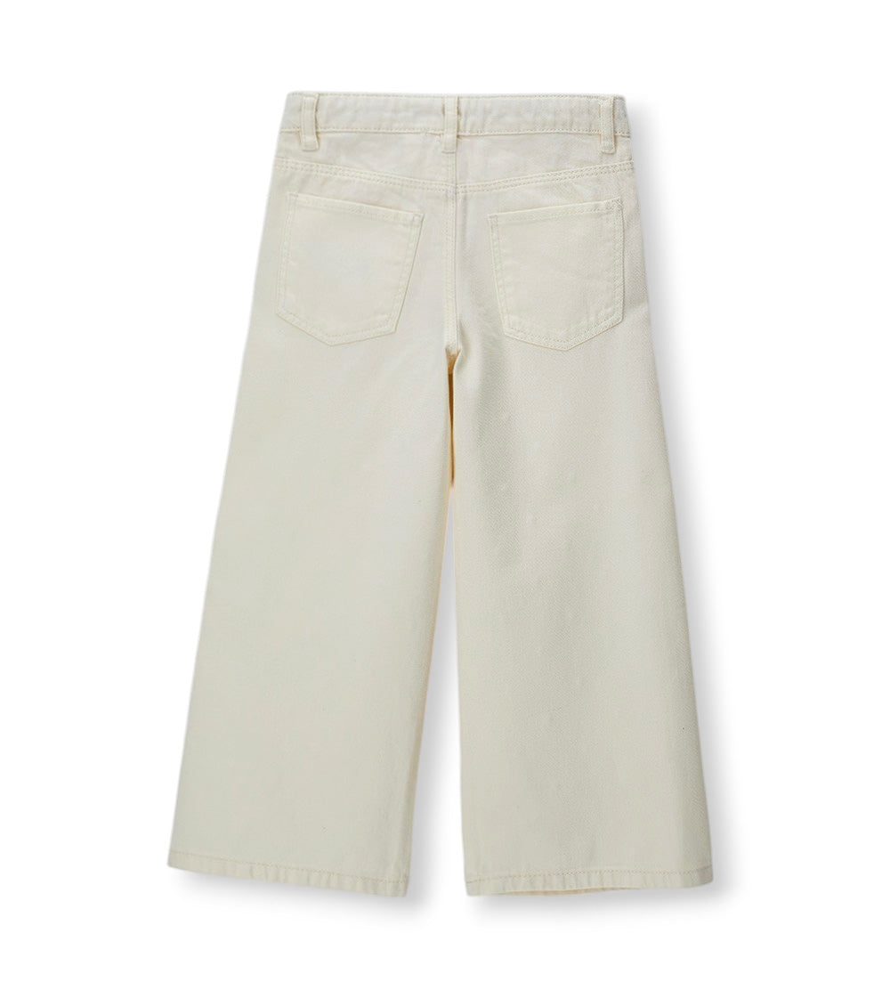 Girl - Rhinestone pants 9 - 10 Y Off White