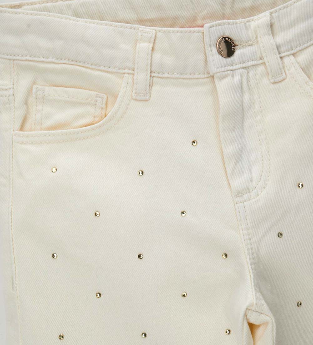 Girl - Rhinestone pants 9 - 10 Y Off White