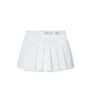 Girl - Bermuda shorts with glitter 9 - 10 Y White
