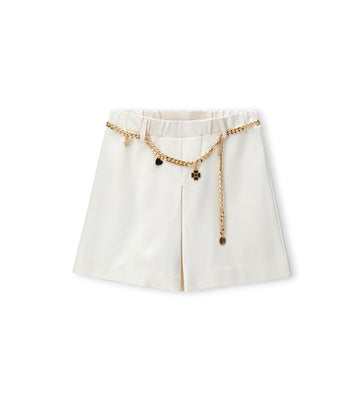 Girl - Viscose bermuda shorts 9 - 10 Y Off White