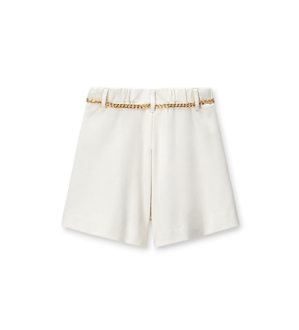 Girl - Viscose bermuda shorts 9 - 10 Y Off White