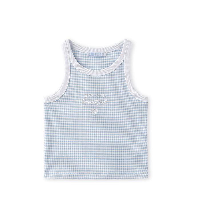 Girl - Striped tank top 9 - 10 Y Blue
