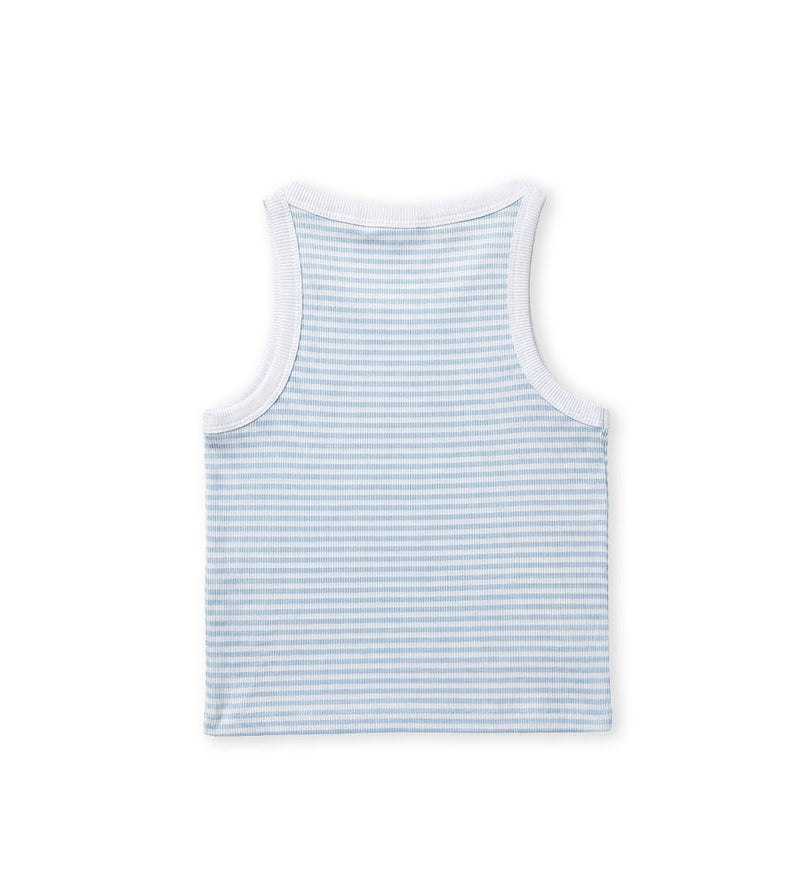 Girl - Striped tank top 9 - 10 Y Blue