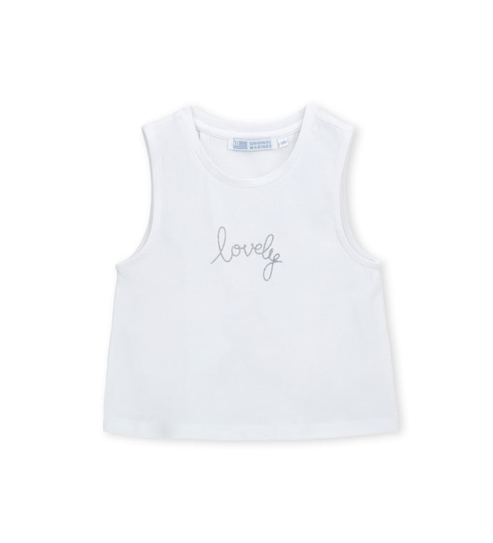 Girl - Asymmetrical tank top 9 - 10 Y White