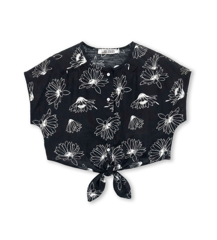 Girl - Linen Shirt 9 - 10 Y Black