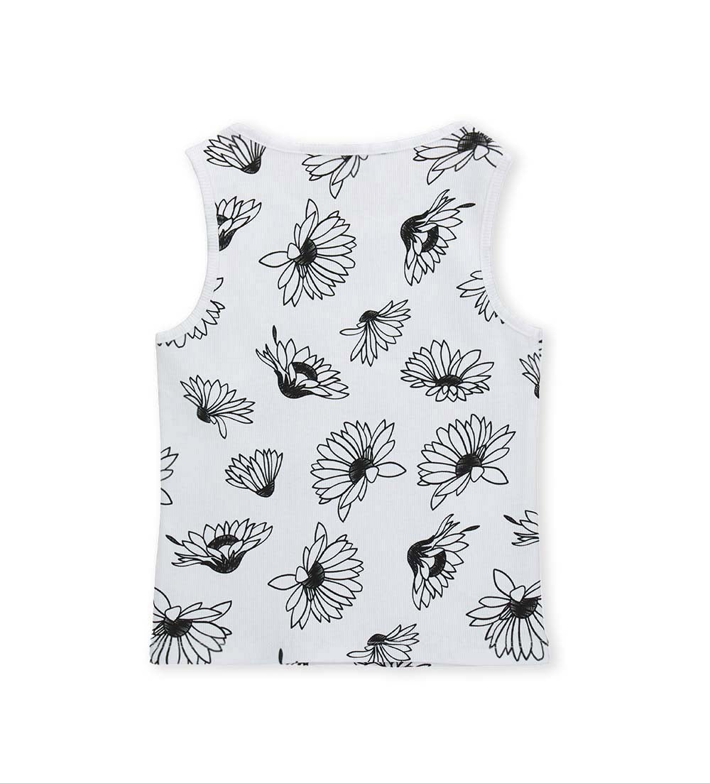 Girl - Floral tank top 9 - 10 Y White