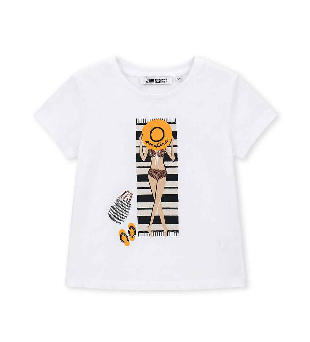 Girl - Short sleeve  T-shirt 9 - 10 Y Orange