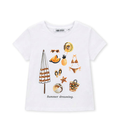 Girl - Short sleeve - T-shirt 9 - 10 Y Orange