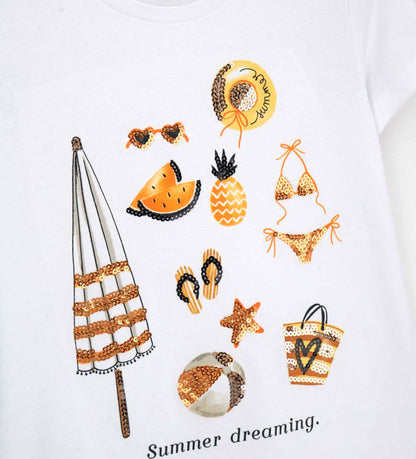 Girl - Short sleeve - T-shirt 9 - 10 Y Orange