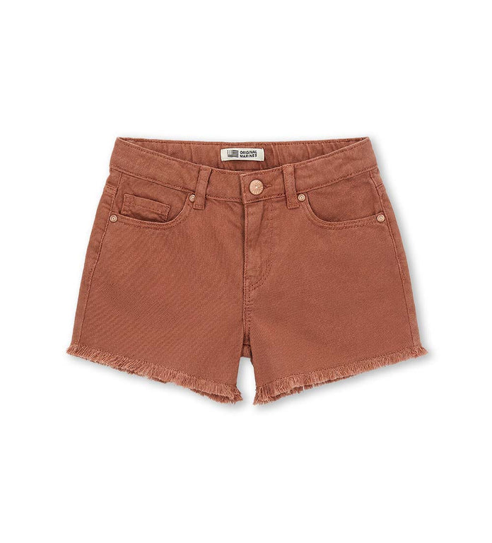 Girl - Fringe Cotton Bermuda Shorts 9 - 10 Y Brown