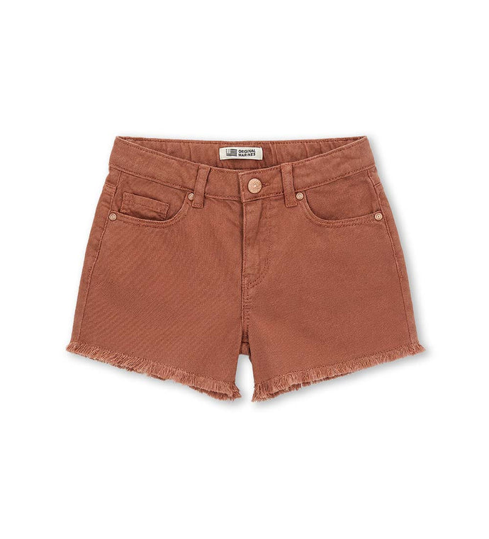 Girl - Fringe Cotton Bermuda Shorts 9 - 10 Y Brown