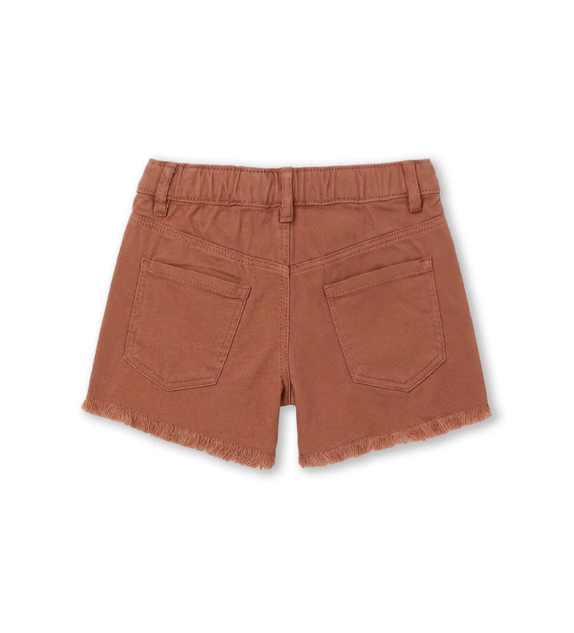 Girl - Fringe Cotton Bermuda Shorts 9 - 10 Y Brown