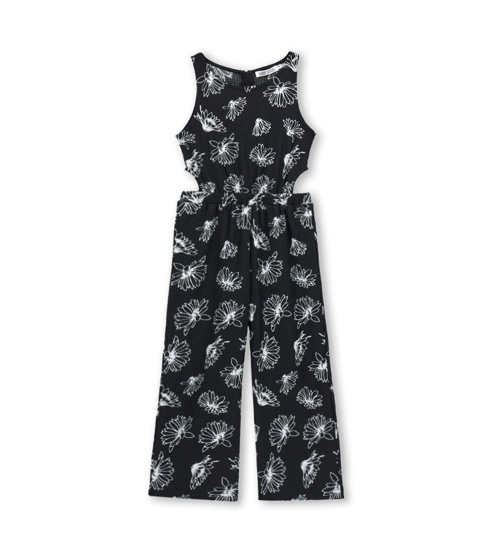 Girl - Floral onesie 9 - 10 Y Black