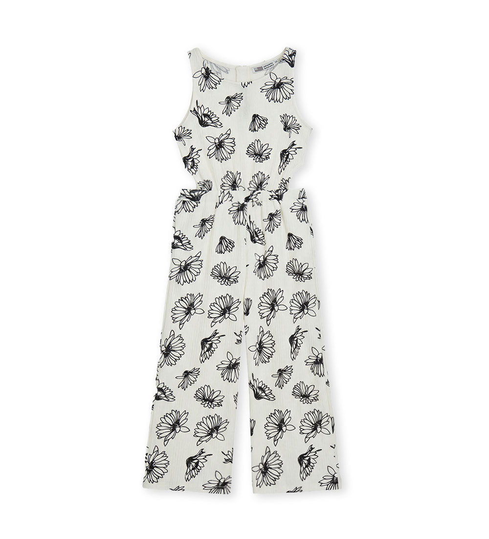 Girl - Floral onesie 9 - 10 Y Black