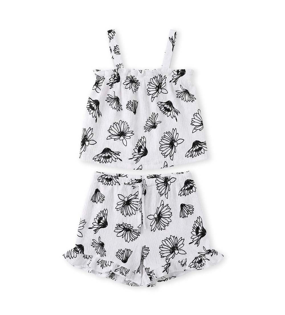 Girl - Tank top and shorts set 9 - 10 Y White