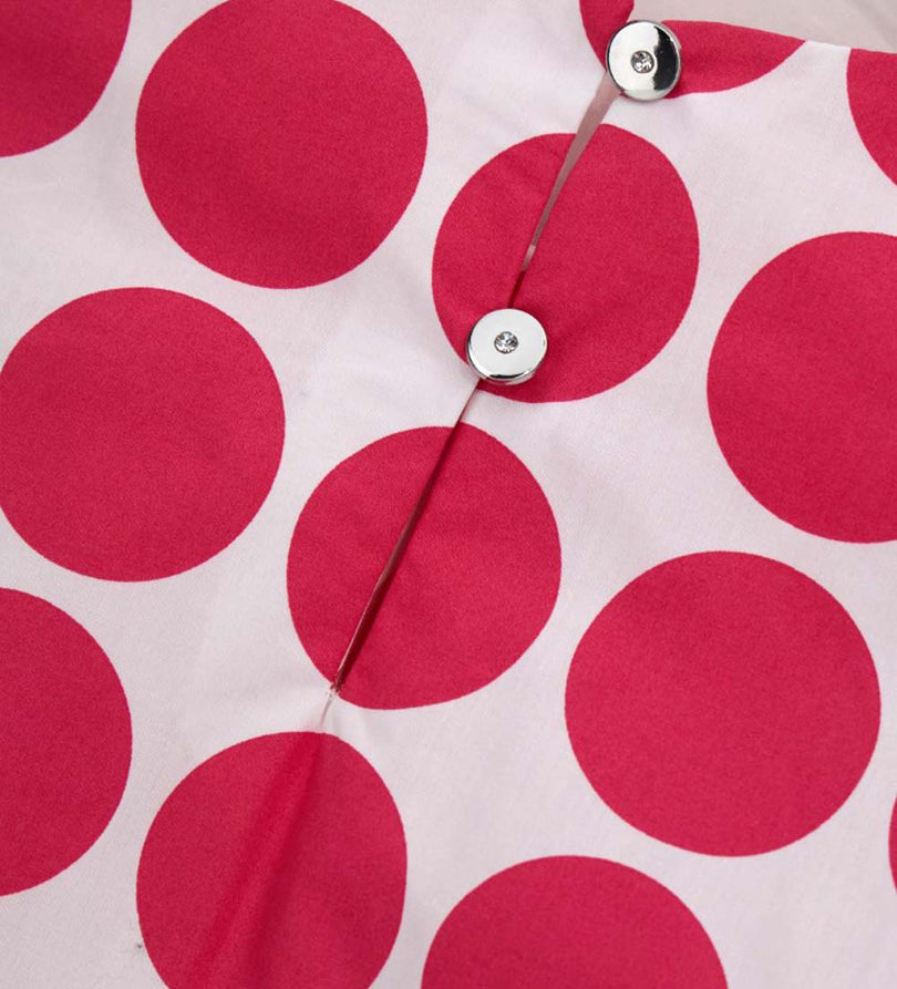 Girl - Short Sleeve Polka Dot Blouse 9 - 10 Y Red
