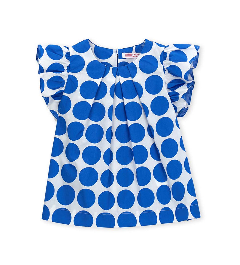 Girl - Short Sleeve Polka Dot Blouse 9 - 10 Y Red