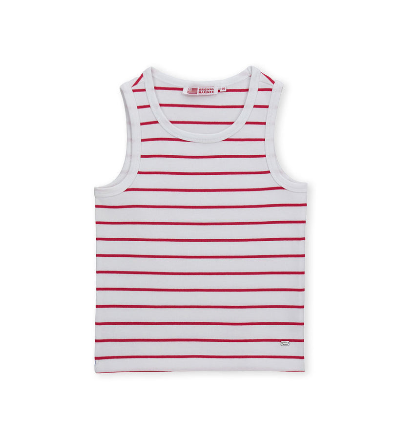 Girl - Sleeveless Striped Tank Top 9 - 10 Y Red
