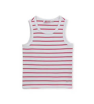 Girl - Sleeveless Striped Tank Top 9 - 10 Y Red