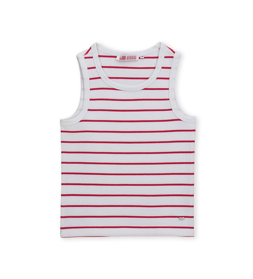 Girl - Sleeveless Striped Tank Top 9 - 10 Y Red
