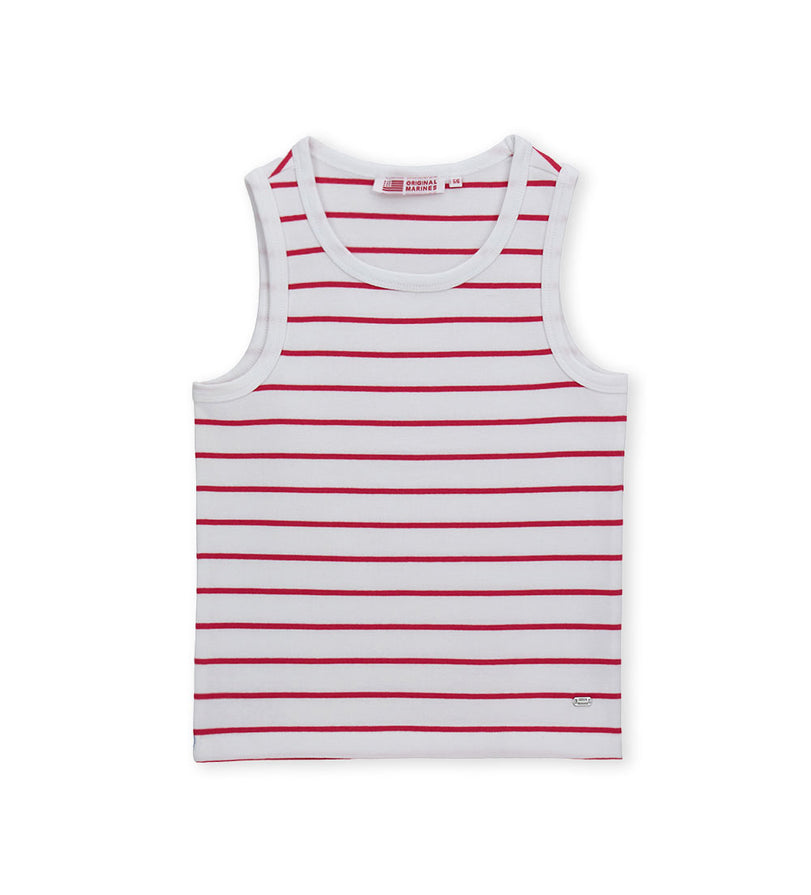 Girl - Sleeveless Striped Tank Top 9 - 10 Y Red