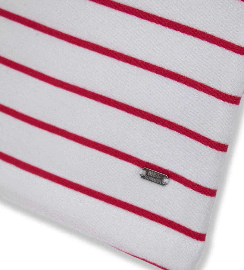 Girl - Sleeveless Striped Tank Top 9 - 10 Y Red