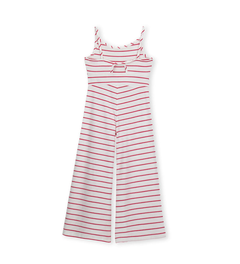 Girl - Short Sleeve Striped Onesie 9 - 10 Y Red