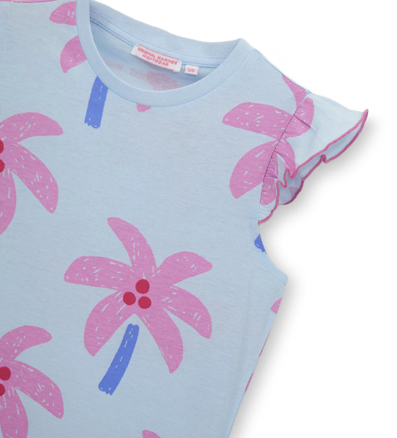Girl - Allover Print Cotton Pajamas 9 - 10 Y Green