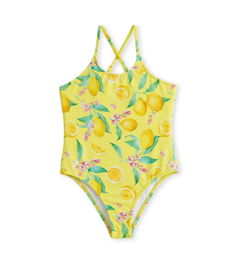 Girl - One-piece Swimsuit with Lemons 9 - 10 Y Yellow
