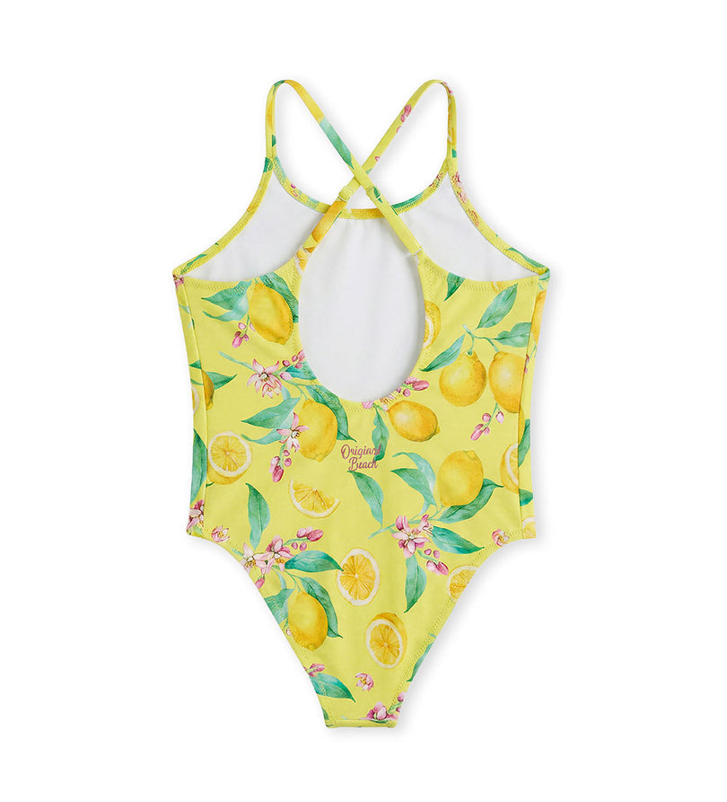 Girl - One-piece Swimsuit with Lemons 9 - 10 Y Yellow