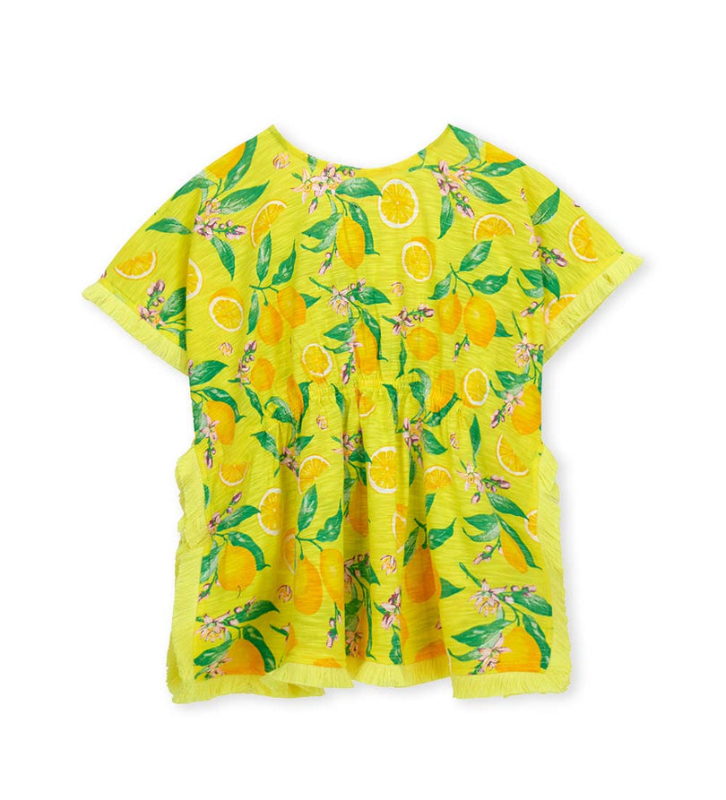 Girl - Kaftan with Lemons Large Yellow