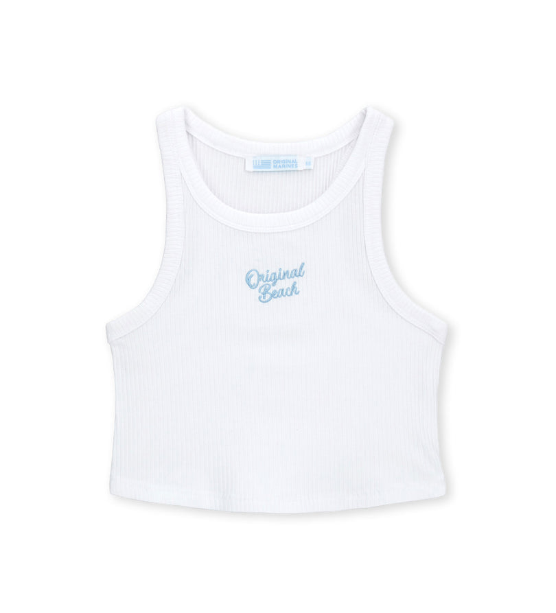 Girl - Sleeveless Embroidered Tank Top 9 - 10 Y White