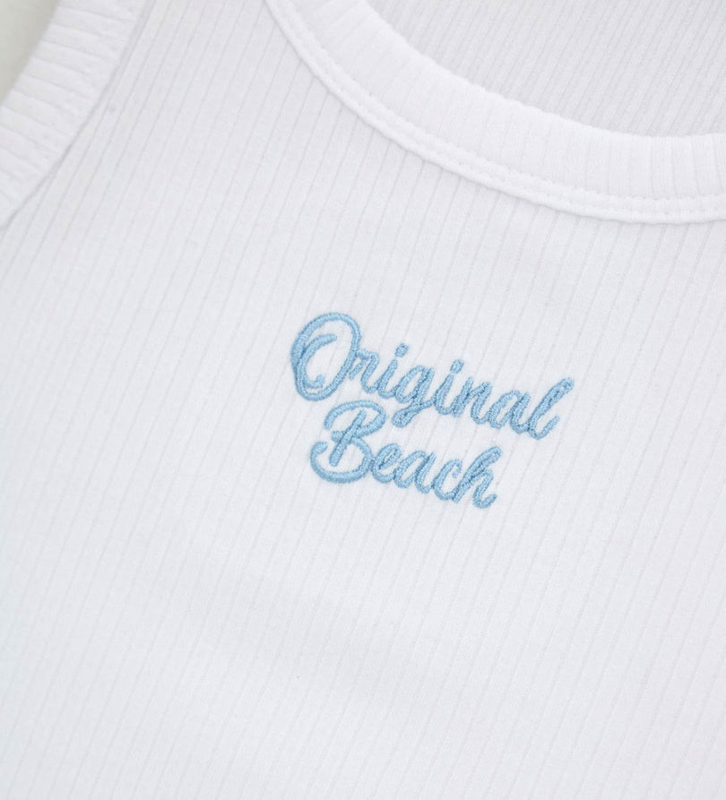 Girl - Sleeveless Embroidered Tank Top 9 - 10 Y White