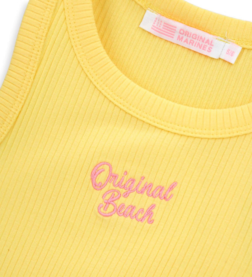 Girl - Sleeveless Embroidered Tank Top 9 - 10 Y White