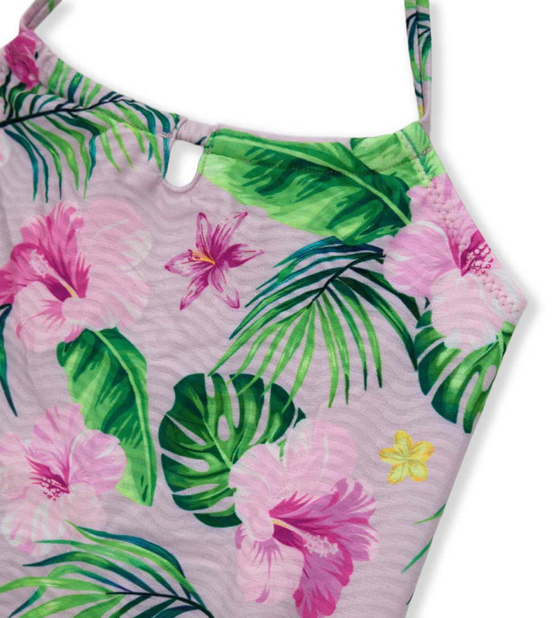 Girl - Floral One-Piece Swimsuit 9 - 10 Y Pink