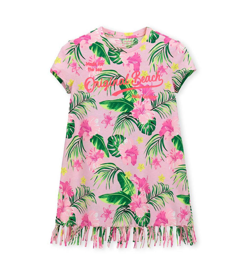 Girl - Floral Print Dress 9 - 10 Y Pink
