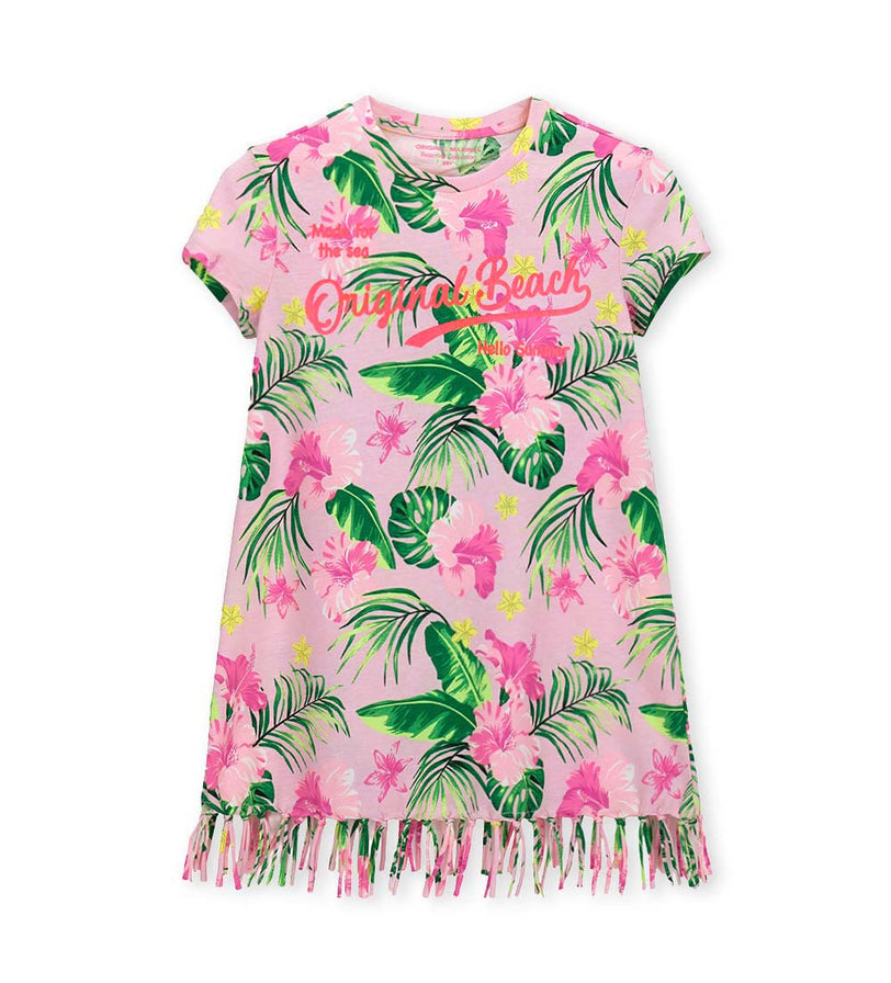 Girl - Floral Print Dress 9 - 10 Y Pink