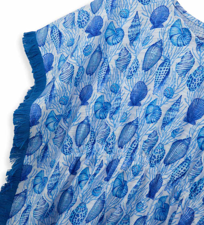 Girl - Beach Printed Caftan Large Blue