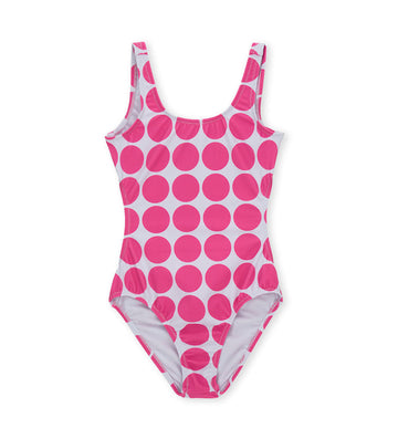 Girl - Polka Dot One-Piece Swimsuit 9 - 10 Y Pink