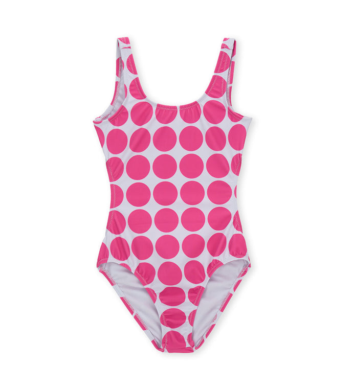 Girl - Polka Dot One-Piece Swimsuit 9 - 10 Y Pink